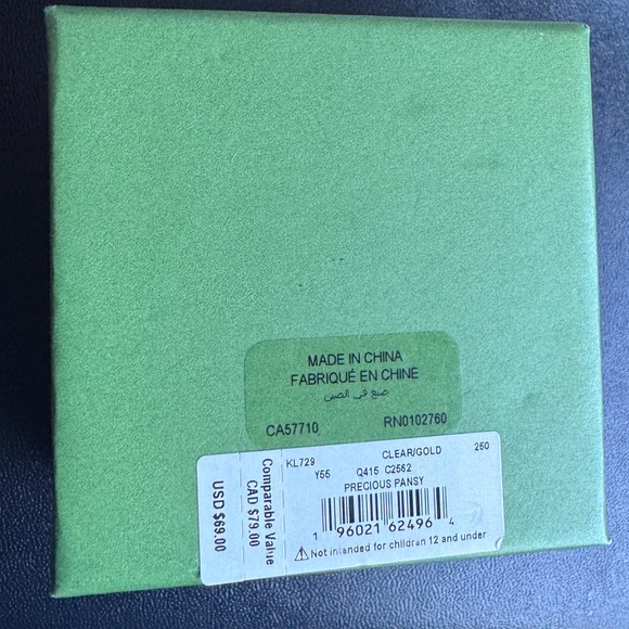 NWB Women’s KATE SPADE Precious Pansy floral gold pavé stud earrings - Picture 8 of 8